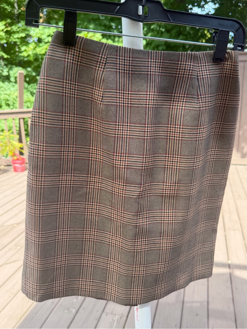 Petite Sophisticate Brown and Tan Plaid Mini Skirt